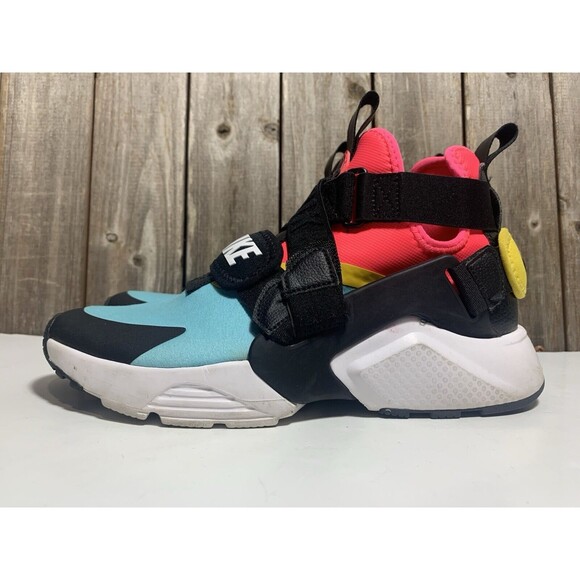 NIKE AIR HUARACHE CITY BLEACHED AQUA BLACK RACER PINK Women’s Shoe Size 7.5 - Picture 4 of 10